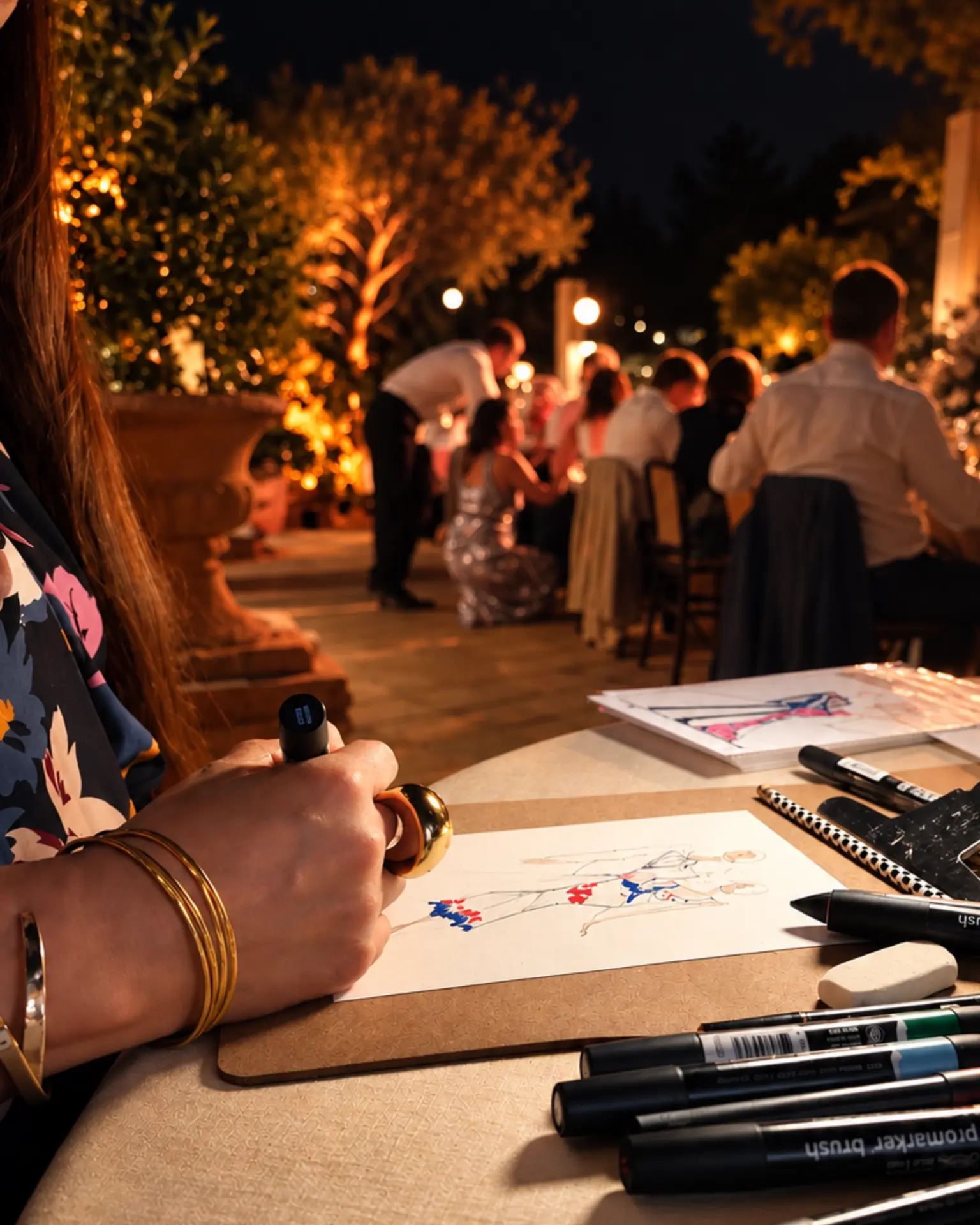 Live Fashion Sketching for Gala Dinners