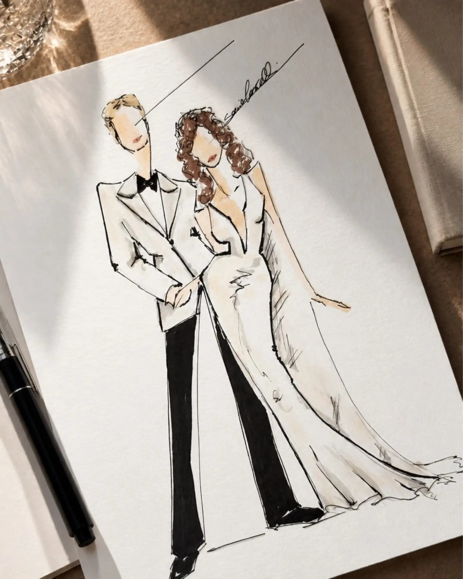 Live Fashion Sketching for Destination Weddings